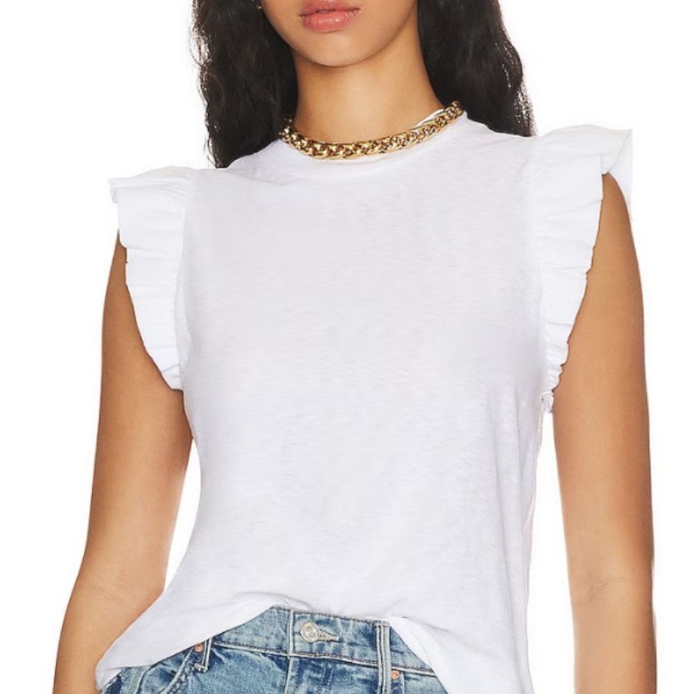 Nation LTD Ruffle Paulette Tank in White